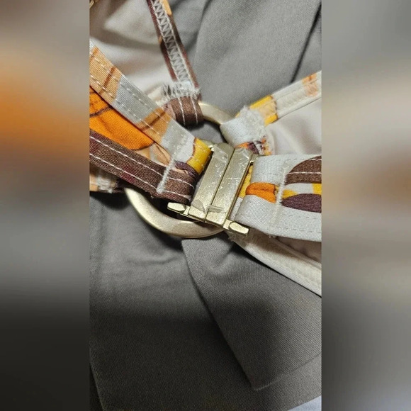 JETS Australia Swimsuit Set High Waist Bottom Padded Bikini Tropical Latt size 6 - Picture 9 of 9